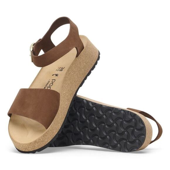 Birkenstock Nubuck Leather Glenda Sandal Dark Tea Brown Size 10 NWB - Picture 1 of 12